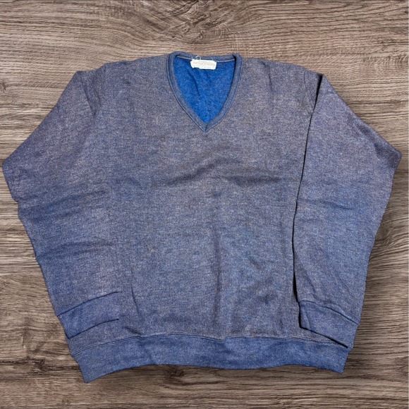 Creslan and Rayon Other - Creslan and Rayon Sweater Men Large Men Purple Vintage Vneck 60s Soft USA Made